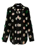 Amir Slama graphic-print silk blouse - Black