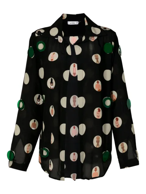 Amir Slama graphic-print silk blouse
