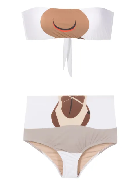 Amir Slama graphic-print bandeau bikini