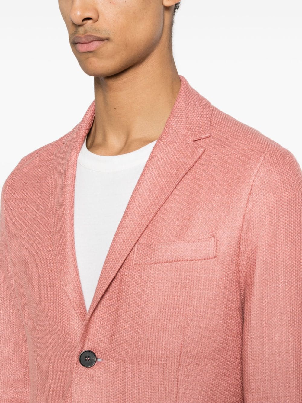 Shop Harris Wharf London Single-breasted Honeycomb Blazer In Pink