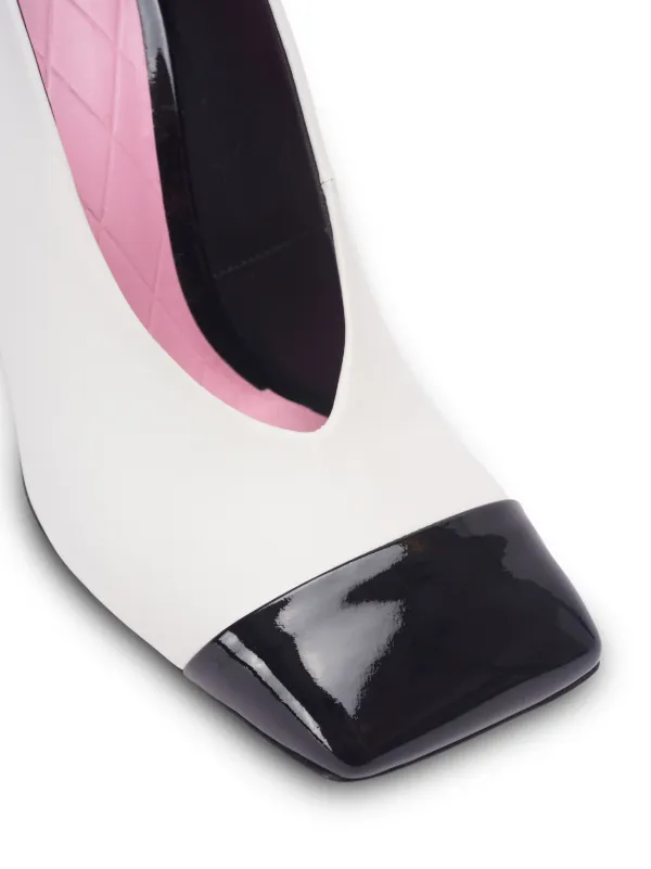 Balmain 95mm Eden Patent Leather Pumps | White | FARFETCH PL