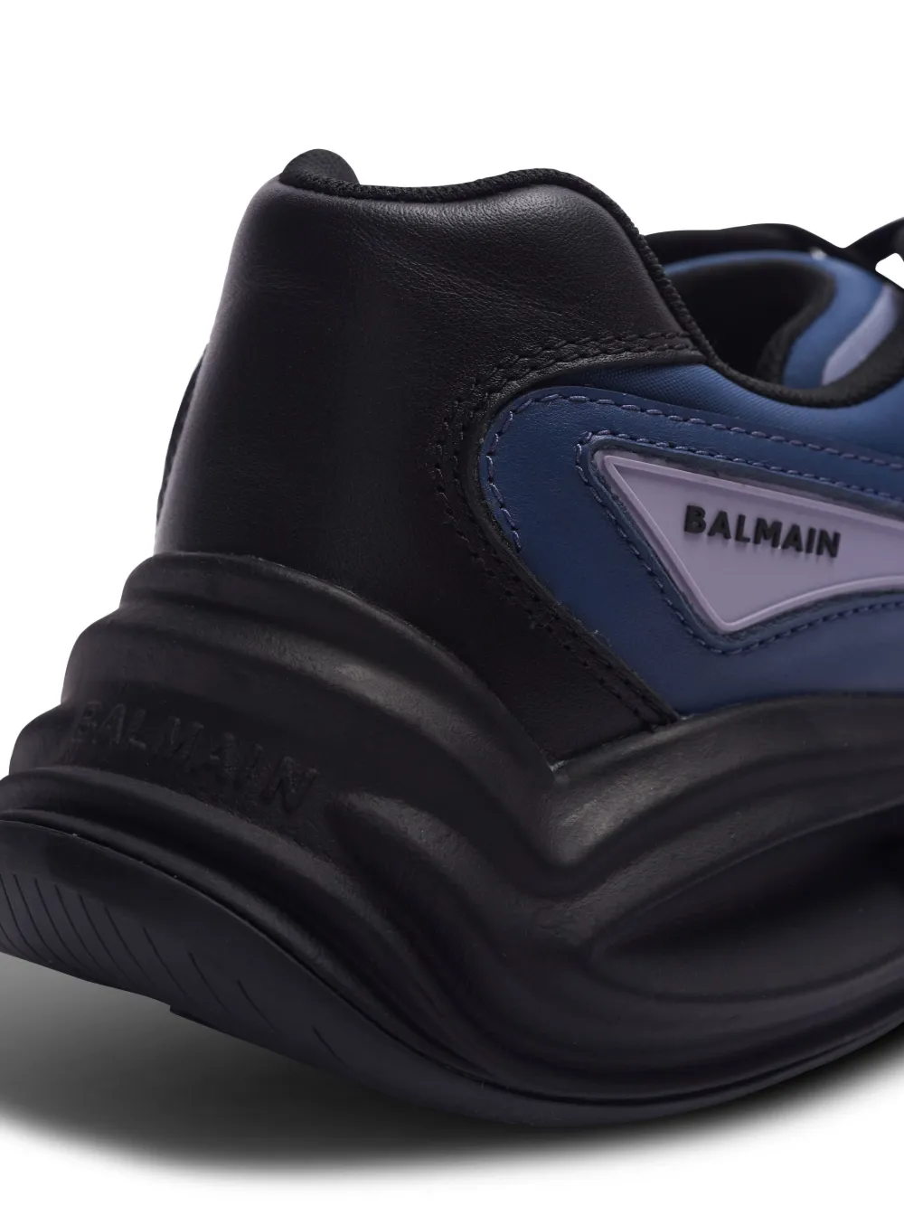 Balmain Run-Row low-top Leather Sneakers | Blue | FARFETCH