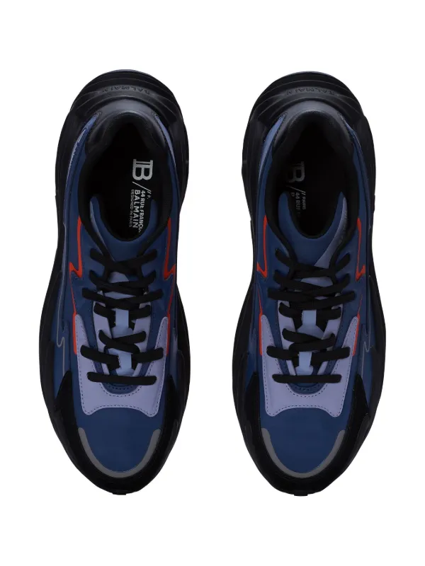 Balmain Run-Row low-top Leather Sneakers | Blue | FARFETCH