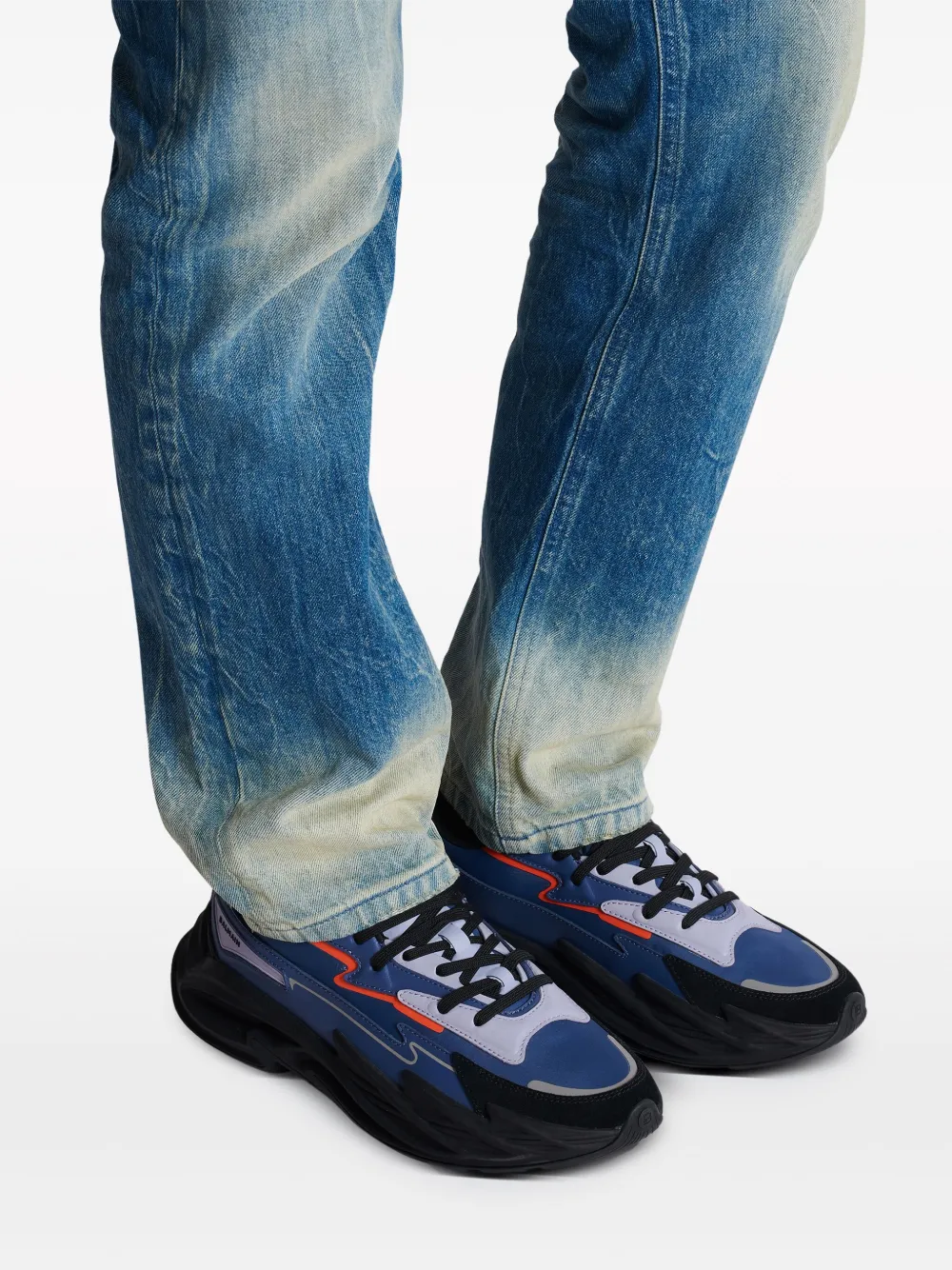 Balmain Run-Row low-top Leather Sneakers | Blue | FARFETCH