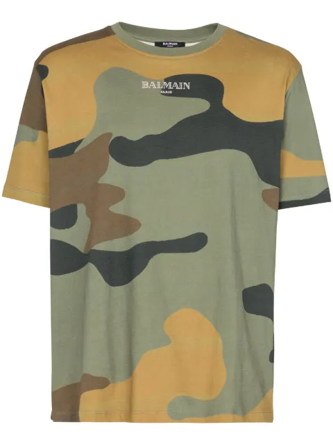 Balmain playera con estampado militar
