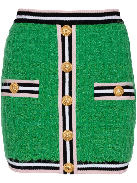 Balmain Maze monogram-jacquard miniskirt