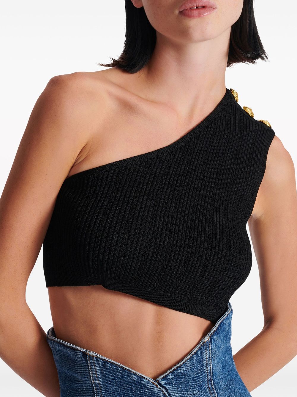 Affordable Balmain asymmetric knit top Women