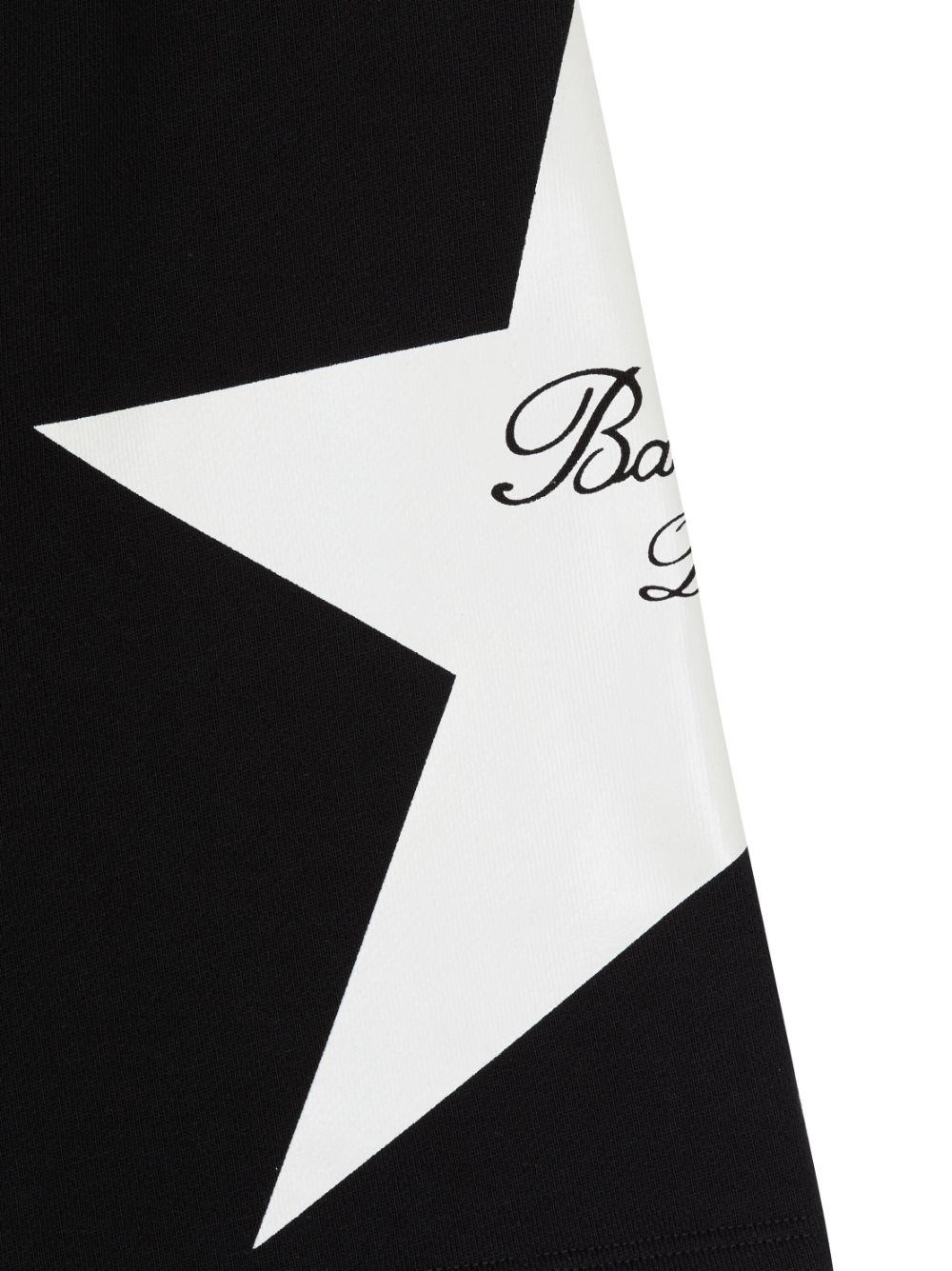 Shop Balmain Star-print Jersey Track Shorts In Black