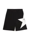 Balmain Kids star-print jersey track shorts - Black