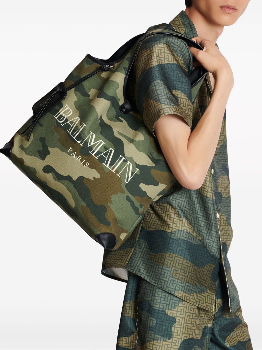 Balmain B-Army camouflage-print tote bag Men