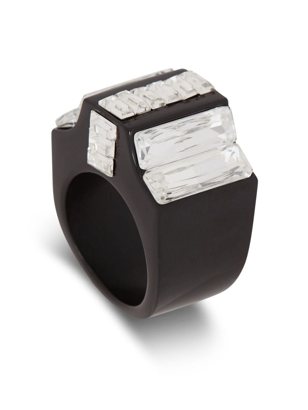 rhinestone-embellished flat-band ring
