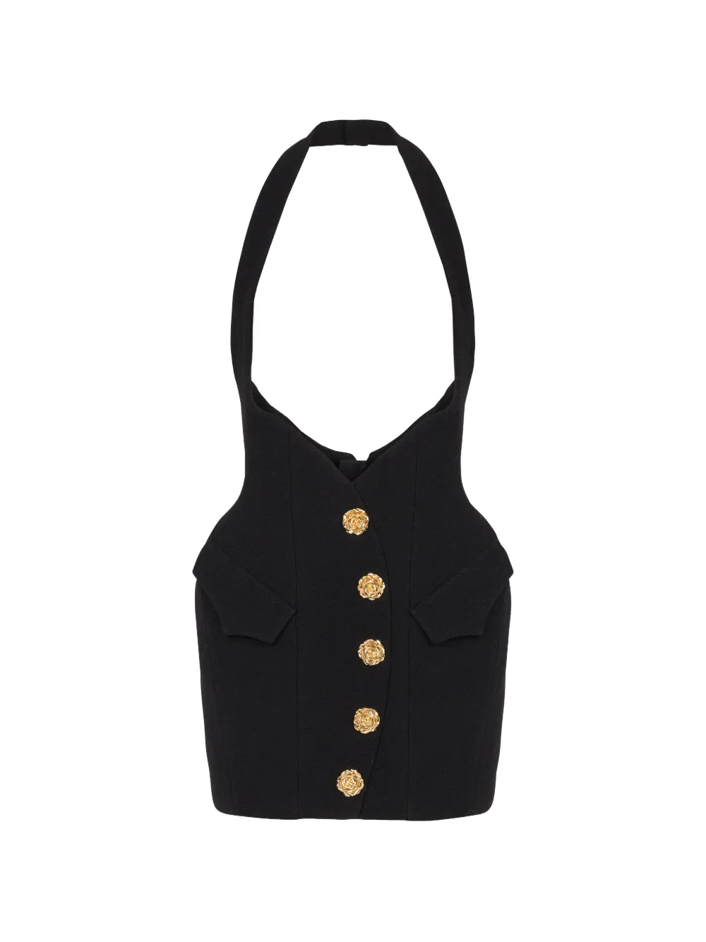 Balmain Rok met rozenknopen Zwart