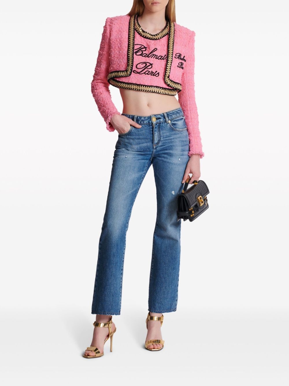 Balmain Cropped top Roze