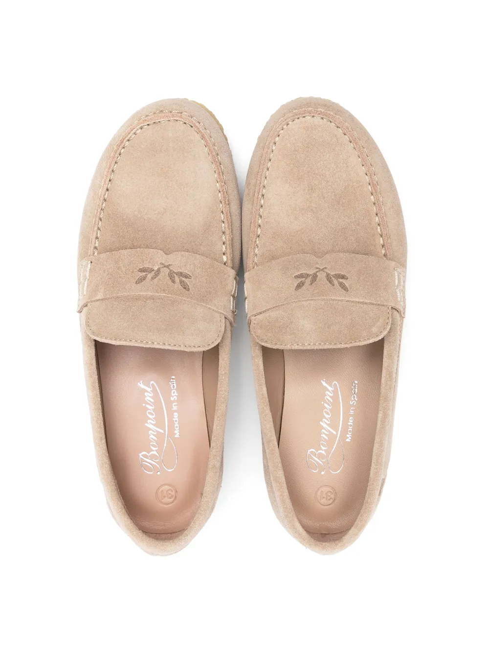  Bonpoint Slip-on Suede Loafers - Neutrals 