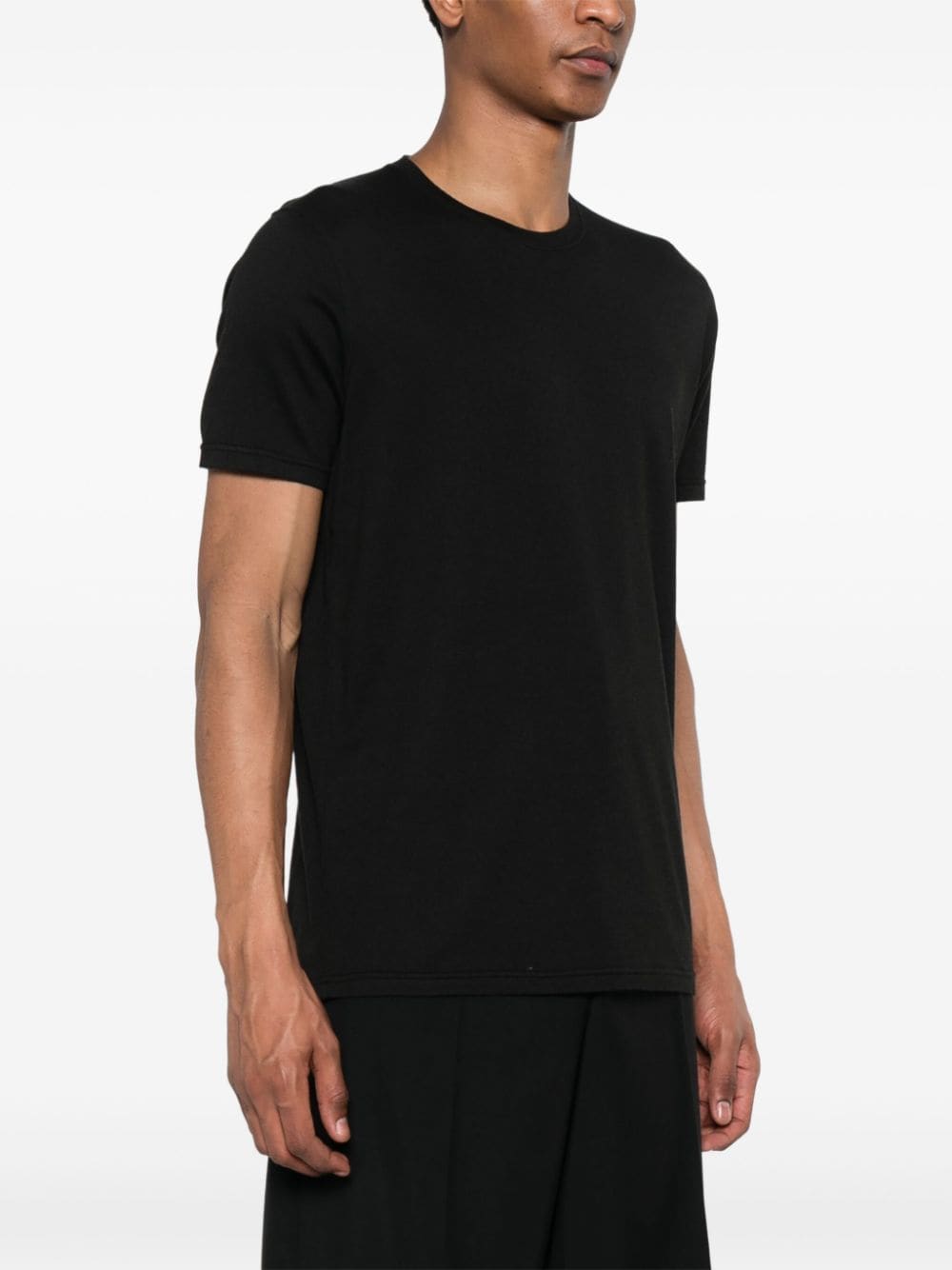 Shop Kiton Round-neck T-shirt In Black