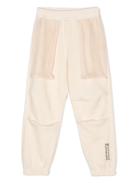 Emporio Armani Kids pantalones deportivos con detalle de malla