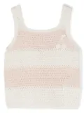 Bonpoint crochet-knit cotton tank top - White