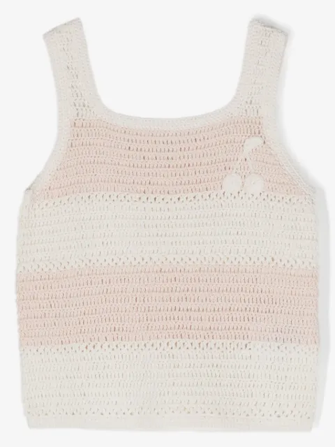 Bonpoint crochet-knit cotton tank top