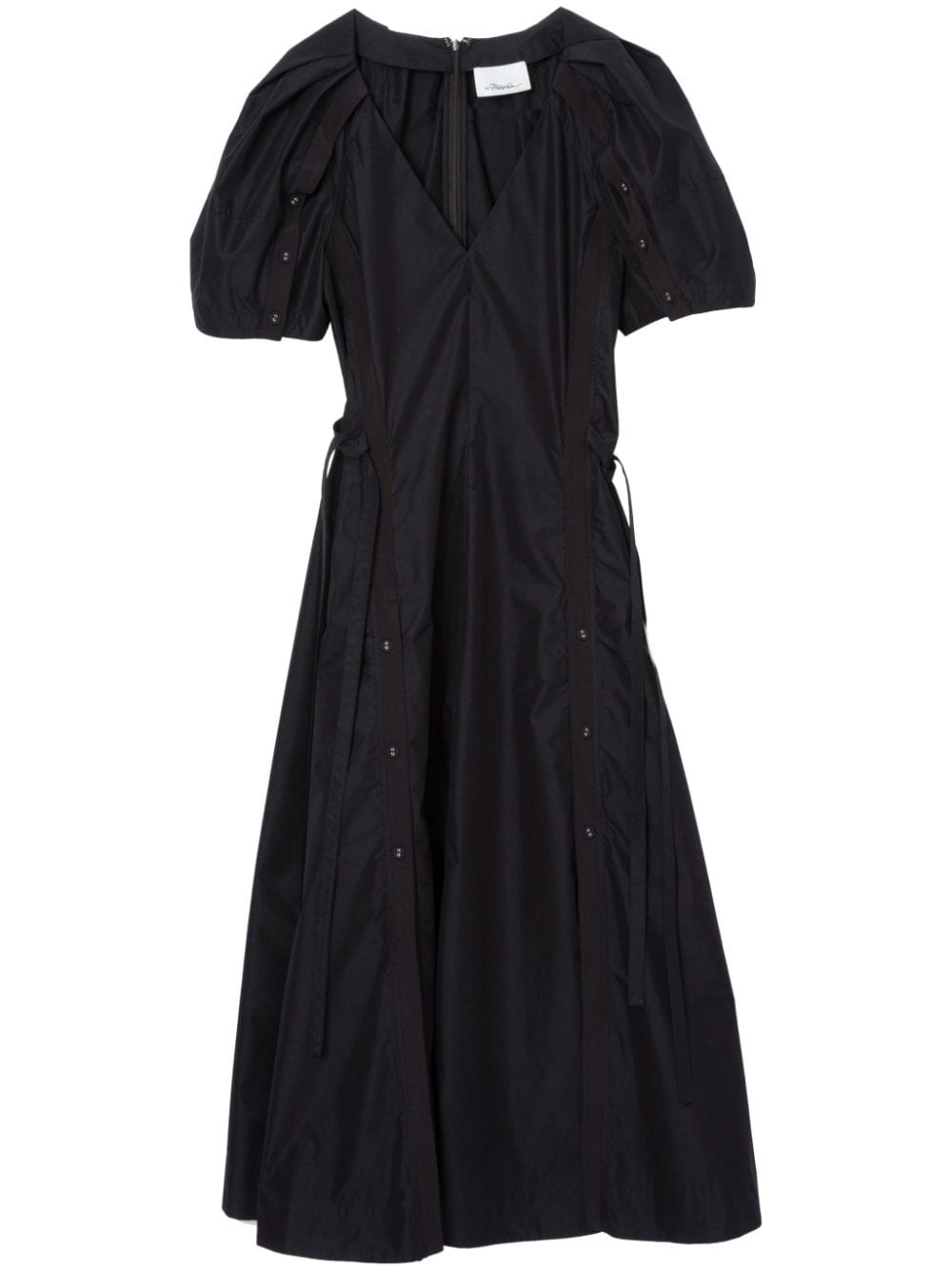 3.1 Phillip Lim Bloom puff-sleeve midi dress – Black