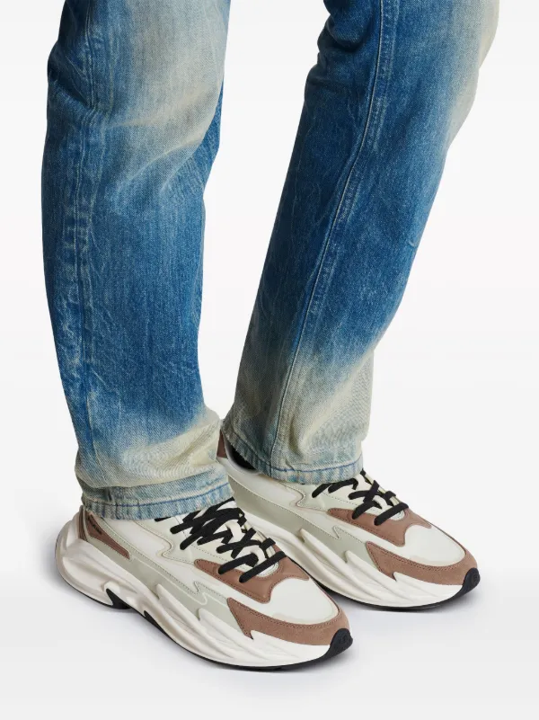 Balmain Run-Row Leather Sneakers | White | FARFETCH