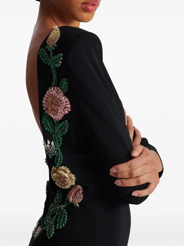 Balmain Sequinned Backless Gown | Black | FARFETCH
