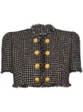 Balmain cropped tweed jacket - Black