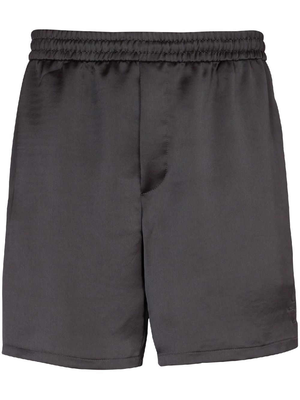 Shop Balmain Pb-embroidered Satin Shorts In Black