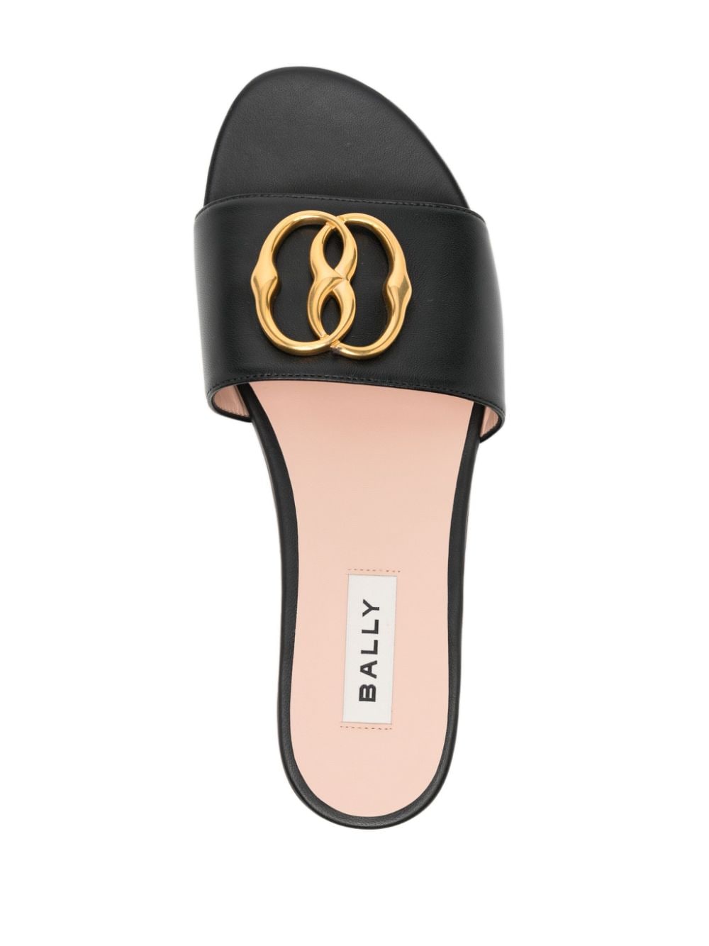 Shop Bally Logo-plaque Leather Sandals In Black