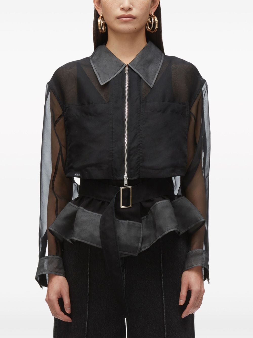 Shop 3.1 Phillip Lim / フィリップ リム Layered Belted Silk Jacket In Black
