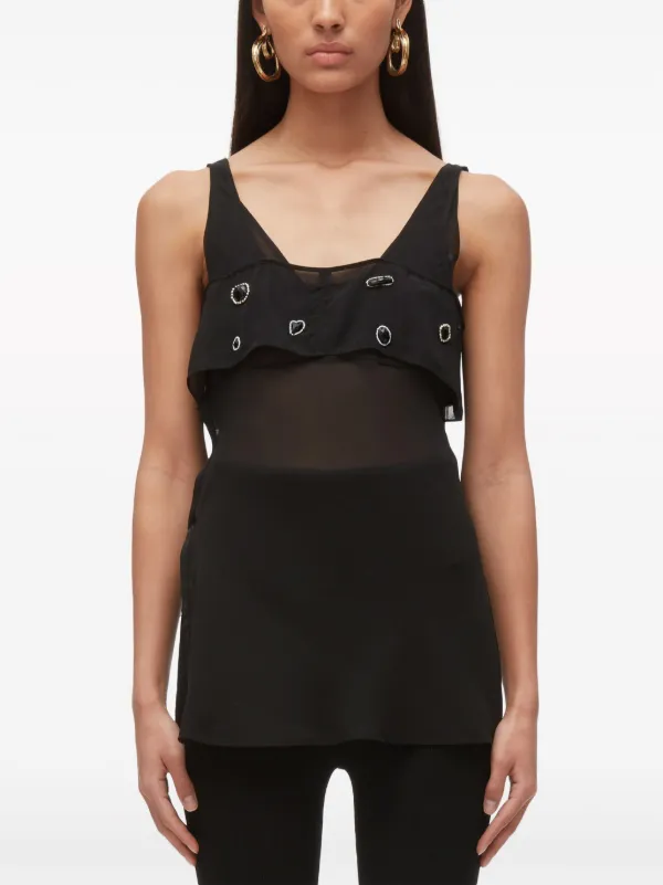 3.1 Phillip Lim デコラティブ シルクタンクトップ | ブラック 