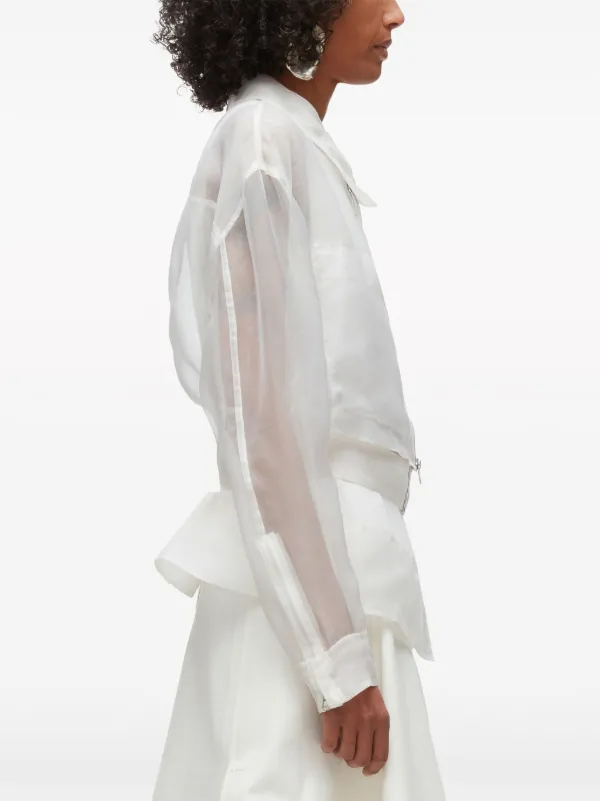 3.1 Phillip Lim Layered Belted Silk Jacket | White | FARFETCH 