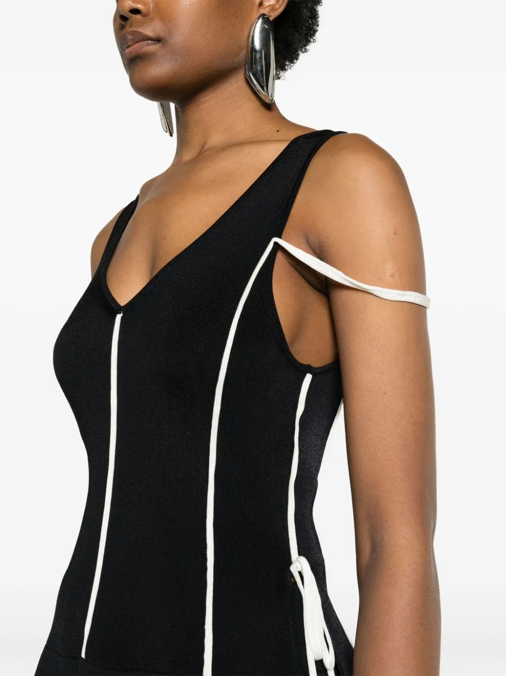 3.1 Phillip Lim V-neck Striped Tank Top In Midnight-ivory