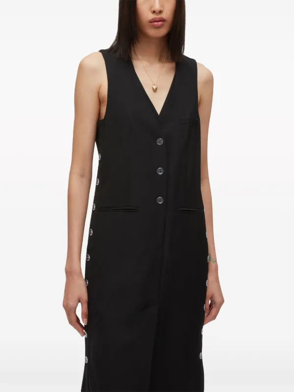 3.1 Phillip Lim Tailored Vest Midi Dress | Black | FARFETCH