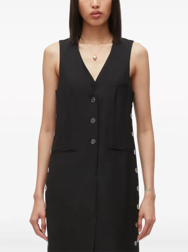 値下げ！【新品未使用】Frill vest pencil dress 3.1 Phillip Lim Tailored Vest Midi Dress | Black | FARFETCH