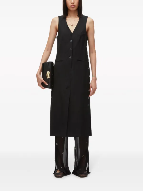 値下げ！【新品未使用】Frill vest pencil dress 3.1 Phillip Lim Tailored Vest Midi Dress | Black | FARFETCH