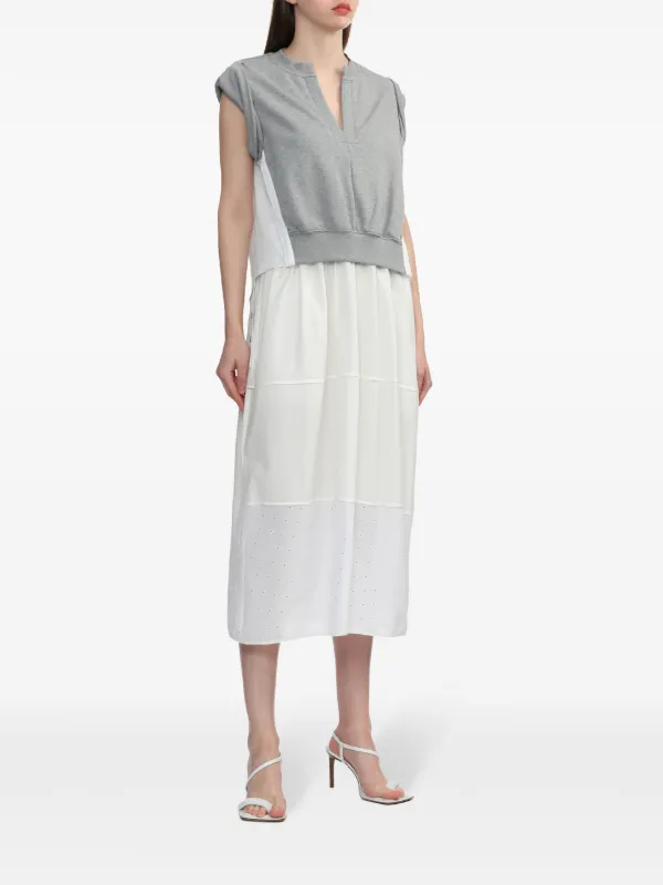 dipped waist bubble hem midi dress Heidi Bubble Hem Mini Dress Porcelain