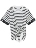 3.1 Phillip Lim lace-trim draped T-shirt - White