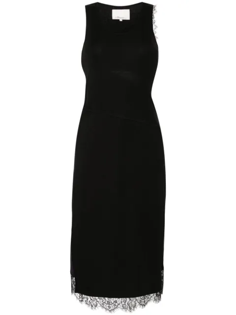 3.1 Phillip Lim vestido midi con ribete de encaje