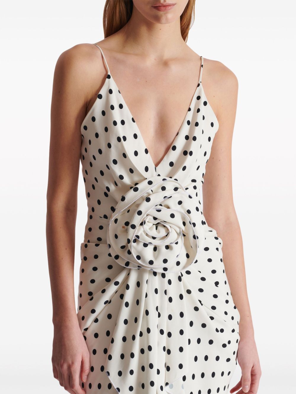 Balmain polka dot-print applique gown Women