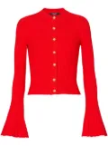 Balmain pleated knit cardigan - Red