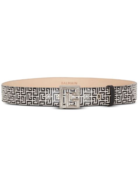 Balmain PB Labyrinth leather belt Men