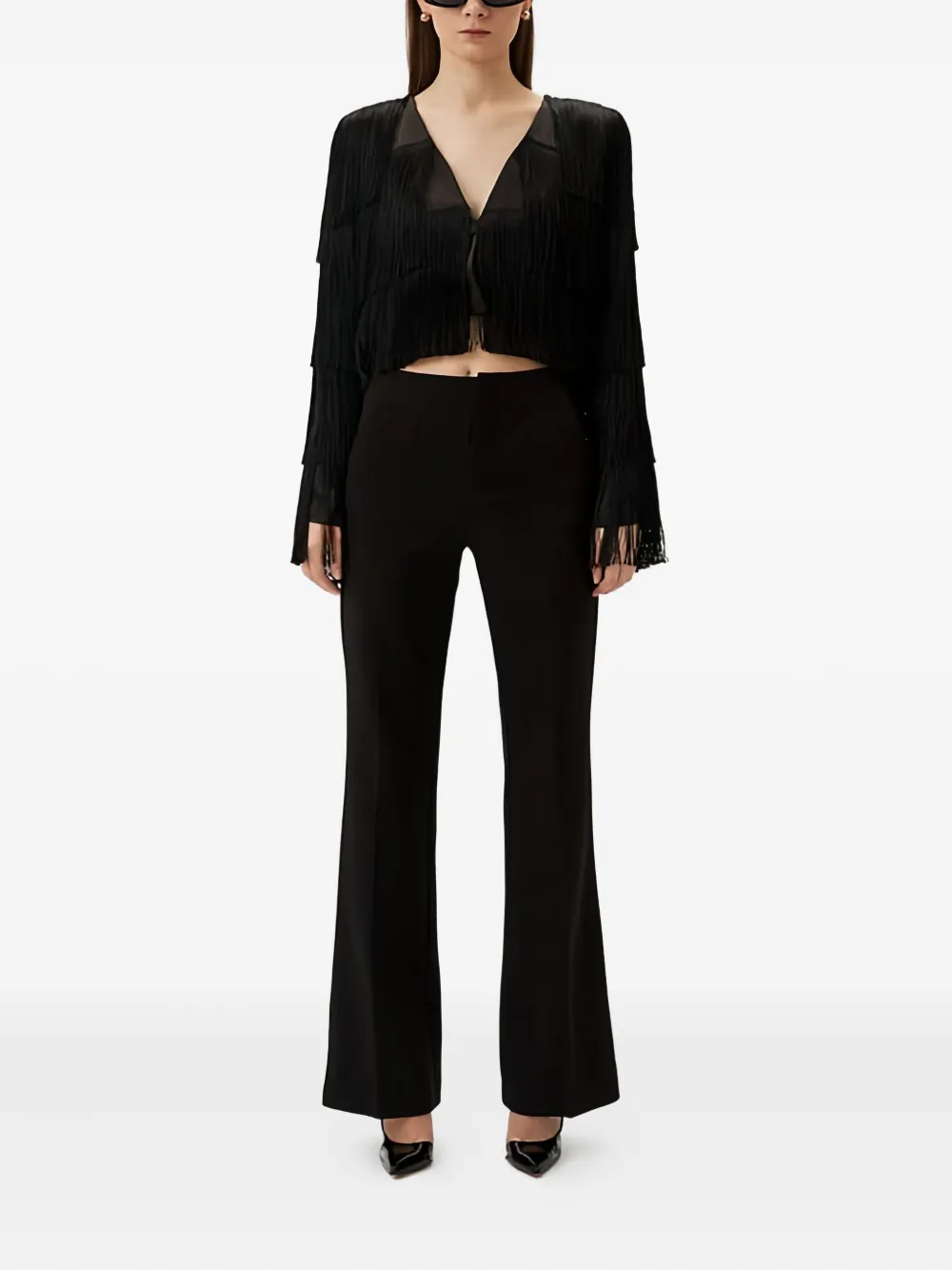 HUGO Blusa gola V com detalhe de franjas | Blusas | Image 2