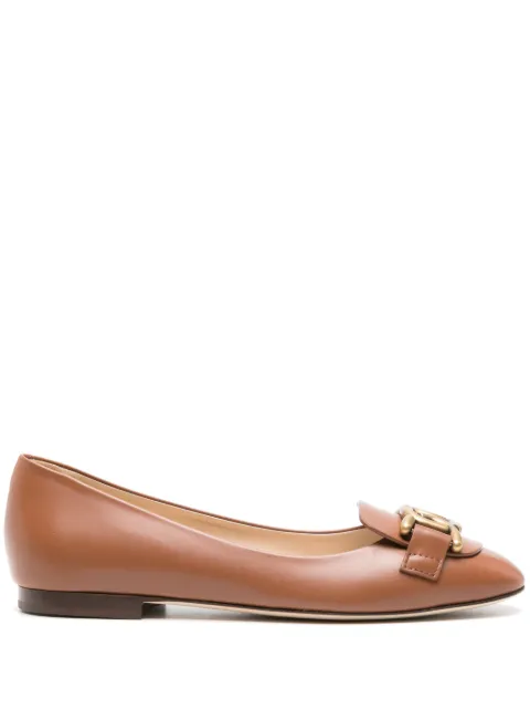 Tod's round-toe leather ballerina shoes 