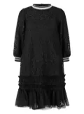 Simonetta ruffled floral-lace dress - Black