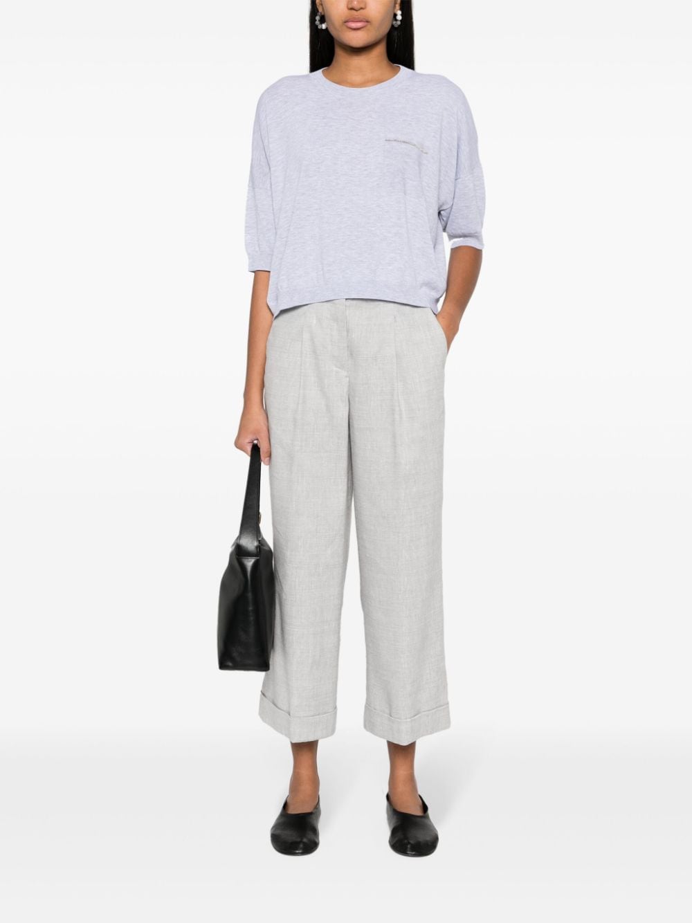 Shop Peserico Pleat-detailing Palazzo Pants In Grey