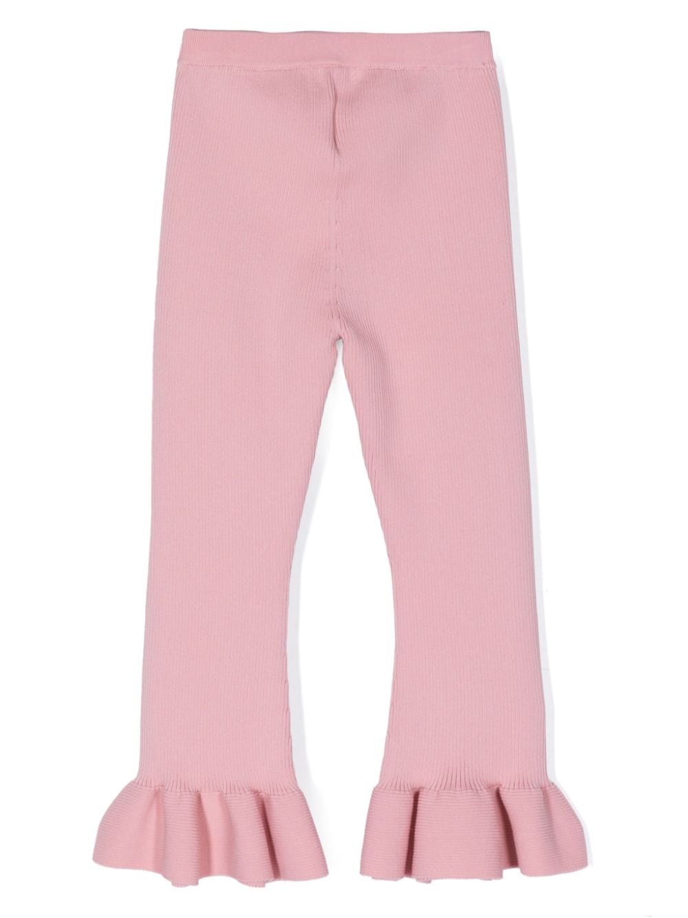 Shop Jnby By Jnby Ruffled Knitted Trousers In Pink