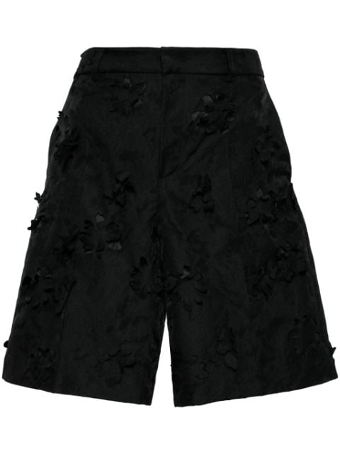 JNBY floral-appliqué knee-length shorts