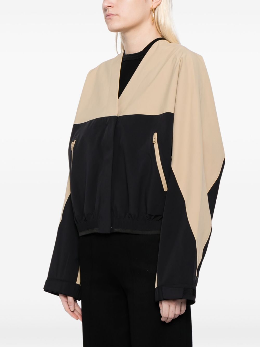 Shop Jnby Colour-block Jacket In Black