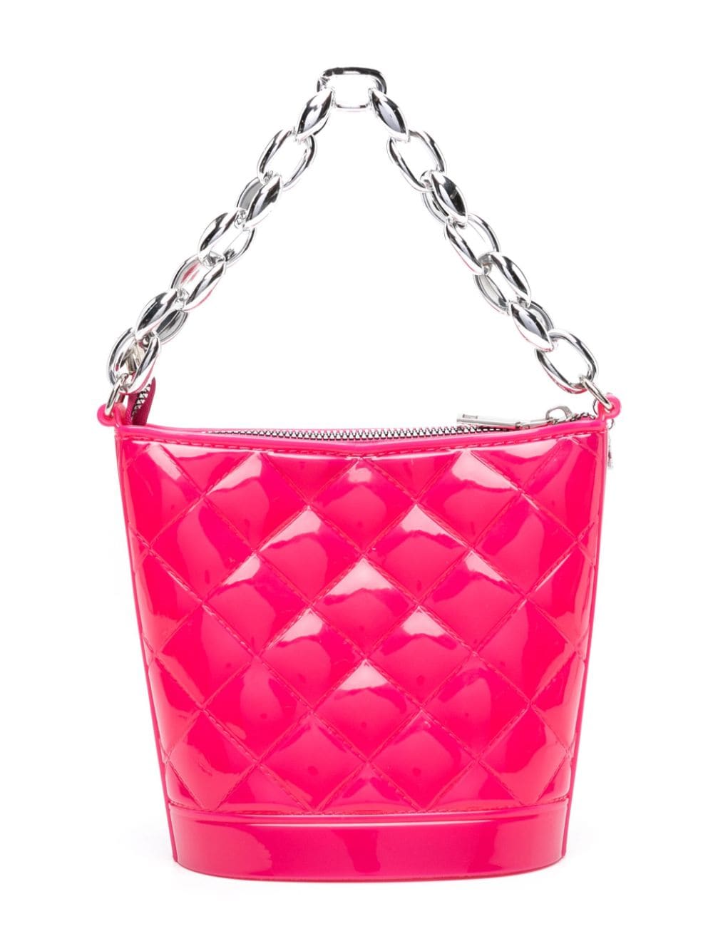 Shop Monnalisa Zip-up Quilted Shoulder Bag In Pink