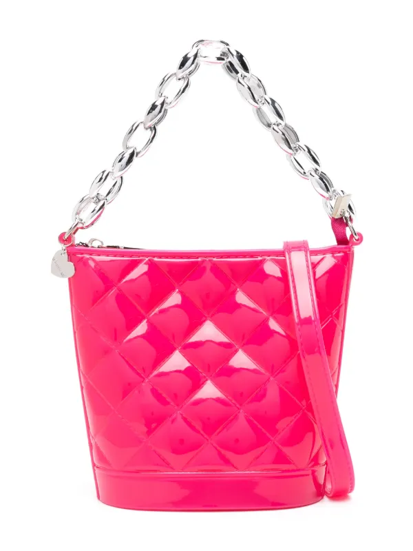 Monnalisa zip-up Quilted Shoulder Bag Pink FARFETCH OM
